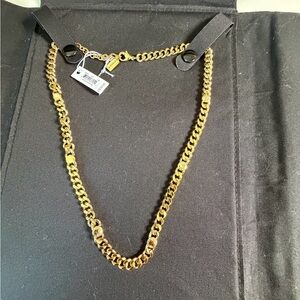 Gold Curb Chain Necklace
